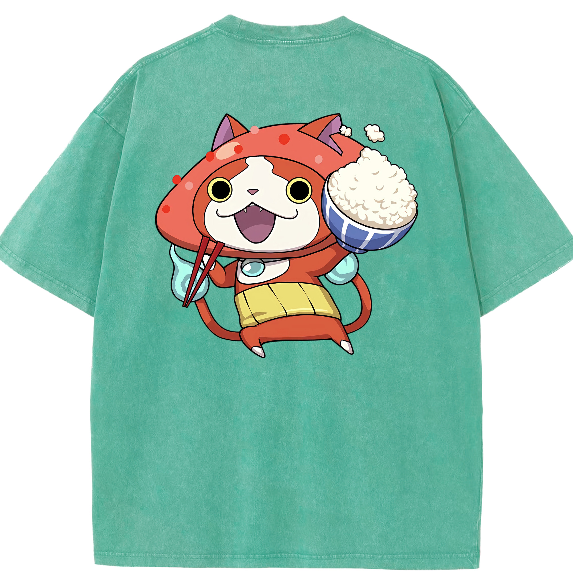 （画像用） 妖怪ウォッチ Yo-kai Watch 綿100% ヴィンテージ風 半袖Tシャツ（背面プリント）